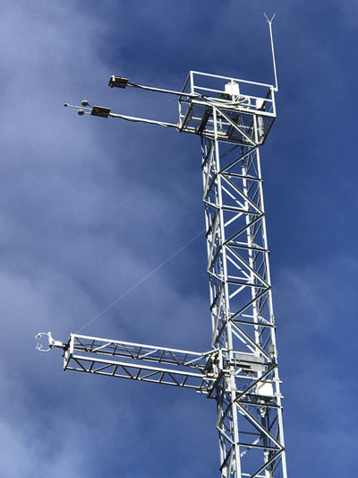 Instrumentation at the top of the tower