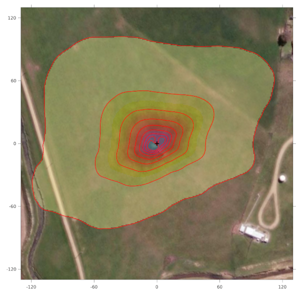 footprint overlayed on satallite photo