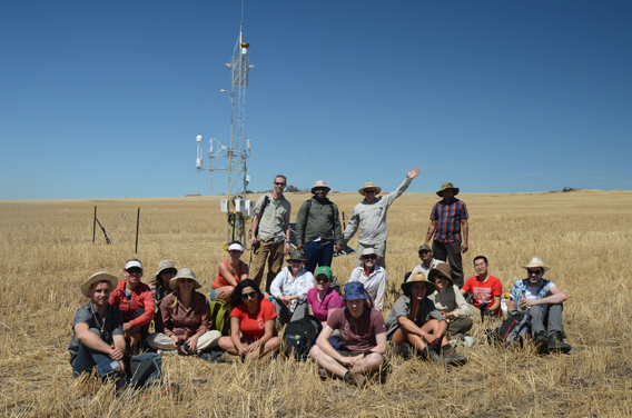 photo of international students at the Inaugural World University Network Critical Zone Summer School sitting in front of tower