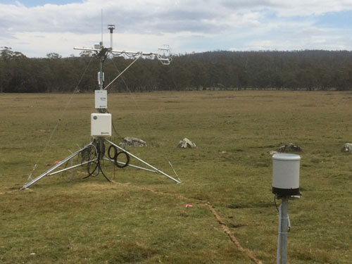 Silver Plains eddy covariance tower showing instrumentation