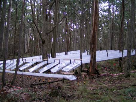 Rainfall reduction troughs