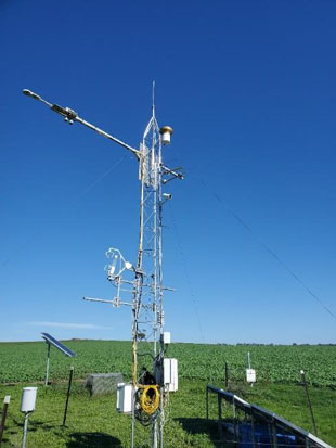 small guyed lattice mast with instrumentation