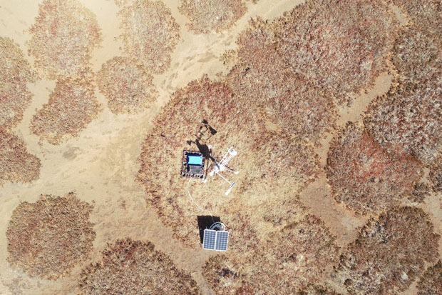 Birds eye view of from above the flux station